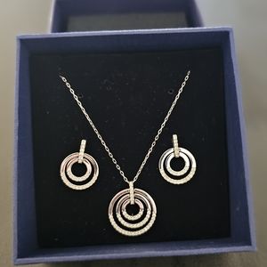 Swarovski necklace and earrings